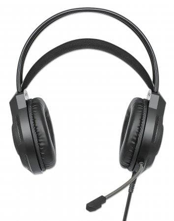 MANHATTAN RGB LED Over-Ear USB Gaming Headset Kabelanslutet, USB-A hane, Circumaural Design, Stereoljud, Justerbar mikrofon, Integrerad volymkontroll,
