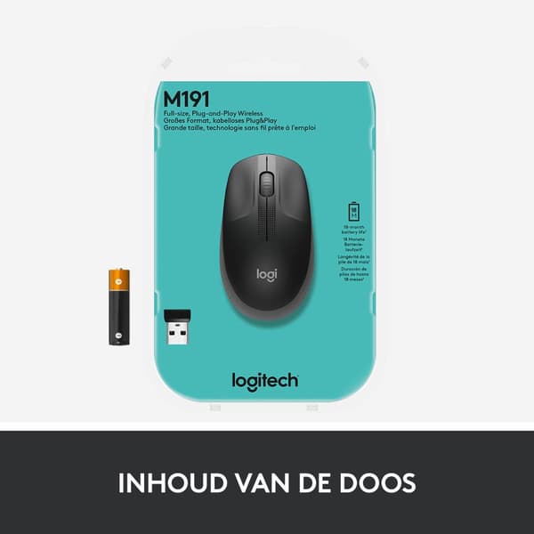 Logitech M190 - Trådlös mus / Grå
