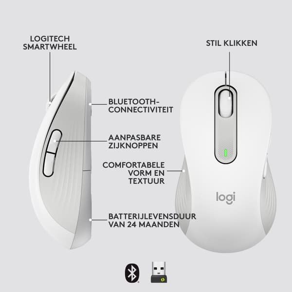 Logitech Signature M650 L - Langaton hiiri vasenkätisille - luonnonvalkoinen