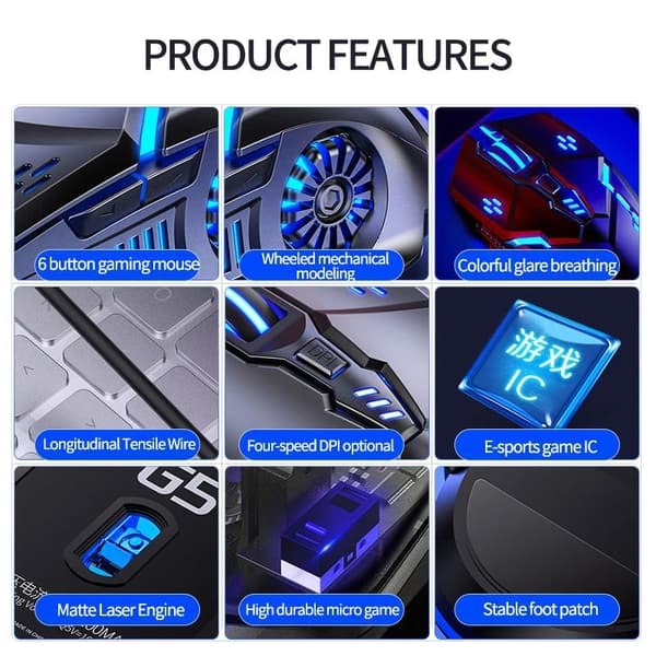 Gaming Mus med LED / Datormus - G5