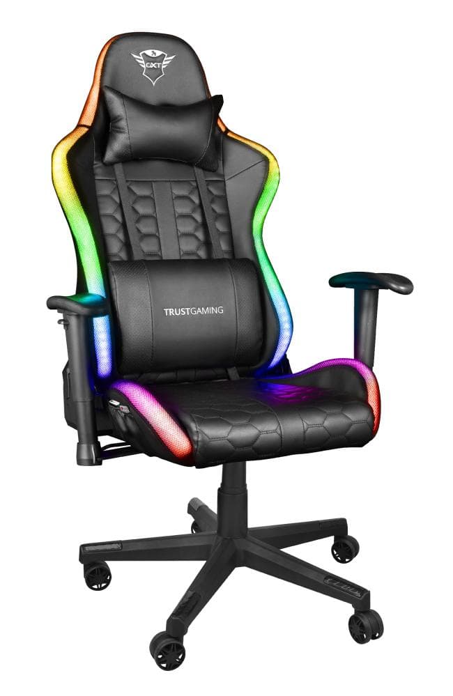 Trust GXT 716 Rizza - Gaming stol med RGB-belysning - Svart