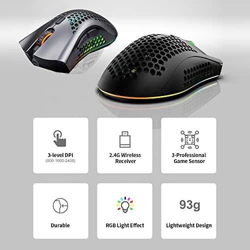Defender GM-709L Warlock 52709 Trådlös mus för spelare med RGB-bakgrundsbelysning
