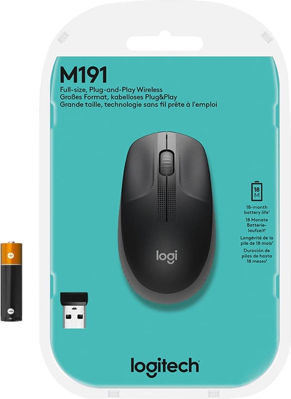Logitech M190 mus RF Trådløs Optisk 1000 DPI Ambidextrous