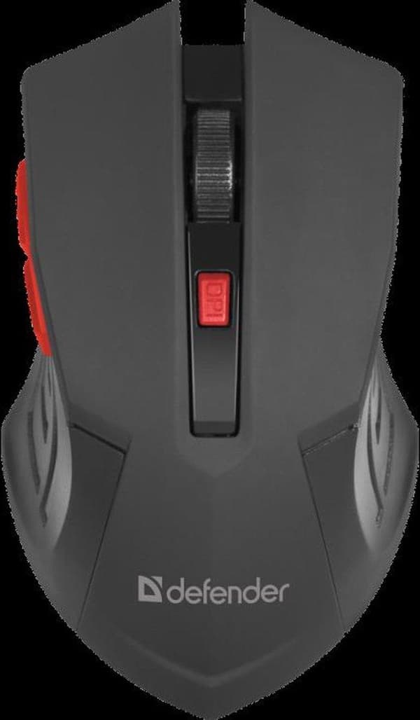 MOUSE DEFENDER ACCURA MM-275 RF MUSTA & PUNAINEN OPTINEN 1600DPI 6P musta, Punainen