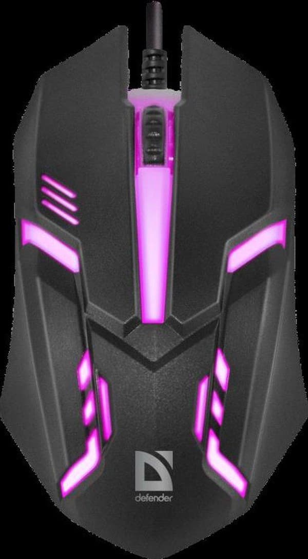 MOUSE DEFENDER CYBER MB-560L SVART 7 FÄRGER 1200DPI 3P