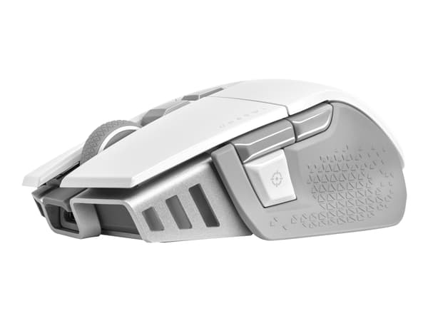 CORSAIR Gaming M65 RGB ULTRA WIRELESS - Mus - optisk - 8 knapper - trådløs, kablet - Bluetooth, 2.4 GHz - USB trådløs mottaker - hvit