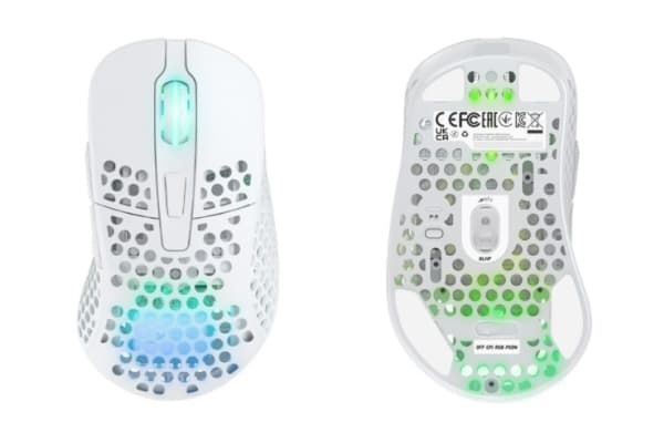 Xtrfy M4 RGB - Mus - optisk - trådlös - 2.4 GHz - trådlös USB-mottagare - vit