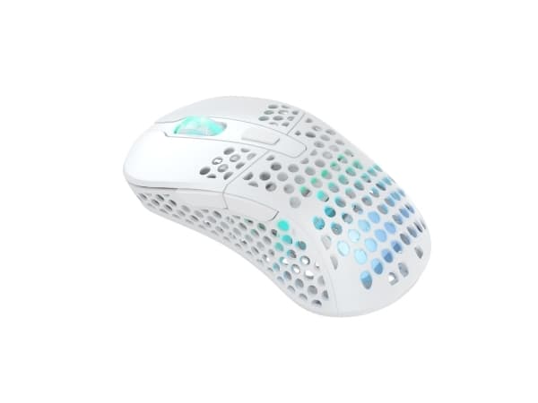 Xtrfy M4 RGB - Mus - optisk - trådlös - 2.4 GHz - trådlös USB-mottagare - vit
