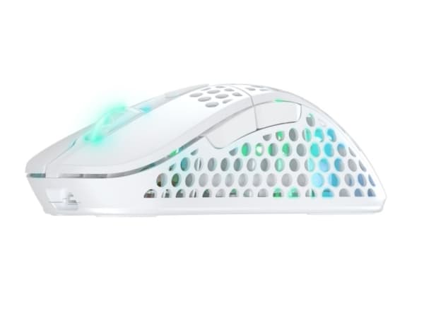 Xtrfy M4 RGB - Mus - optisk - trådlös - 2.4 GHz - trådlös USB-mottagare - vit