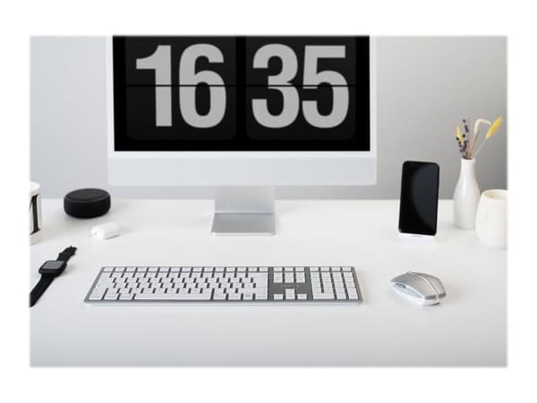 CHERRY GENTIX BT - Mus - optisk - 7 knappar - trådlös - Bluetooth 4.0 - frostat silver