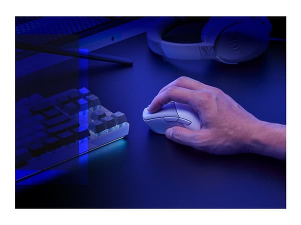 ASUS ROG Gladius III Wireless AimPoint - Mus - högerhänt - optisk - 6 knappar - trådlös, kabelansluten - USB, 2.4 GHz, Bluetooth 5.1 LE - månskensvit