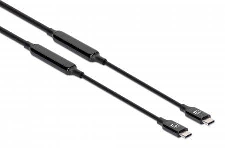 MANHATTAN USB 3.2 Gen 2 Active Type-C kabel USB-C han til USB-C han 5 m SuperSpeed+ USB 10 Gbit/s 60 W/3 A Guldbelagte kontakter Ideel til dockingstat