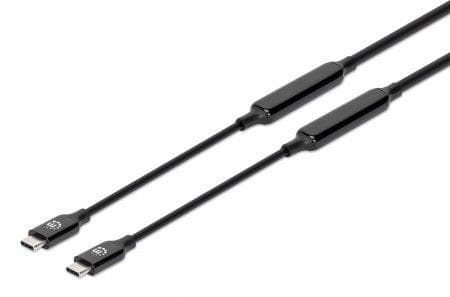 MANHATTAN USB 3.2 Gen 2 Active Type-C kabel USB-C han til USB-C han 5 m SuperSpeed+ USB 10 Gbit/s 60 W/3 A Guldbelagte kontakter Ideel til dockingstat