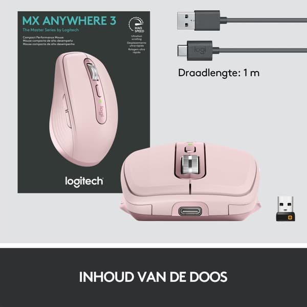 Logitech MX Anywhere 3 - Trådløs mus - Rose