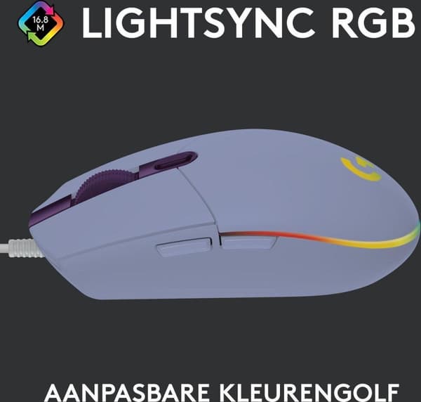 Logitech G203 LIGHTSYNC pelihiiri RGB-valolla - lila