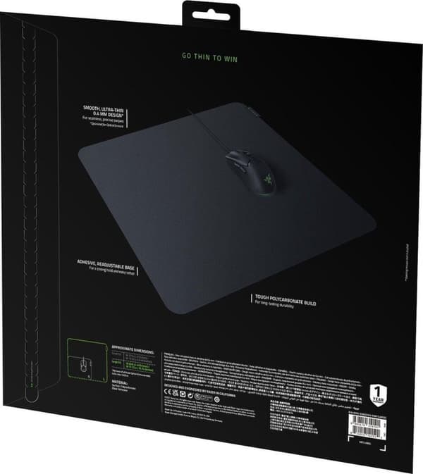 Razer Sphex V3 Ultra-Thin Gaming Mouse Pad - Stor - Sort