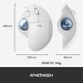 Miniatyrbillede 8 af 8: Logitech M575 ERGO trådløs trackballmus - råhvid