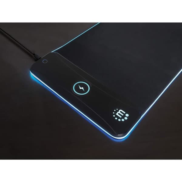 Manhattan XXL RGB LED gaming musemåtte med trådløs induktionsoplader 10 W