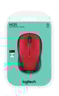 Miniatyrbillede 5 af 5: Logitech M235 - 2. generation - Mus - højre- og venstrehåndet - optisk - trådløs - 2,4 GHz - trådløs modtager (USB) - rød