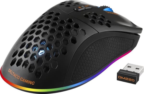 Deltaco Gaming DM220 Trådlös RGB Gaming Mus - 6400 DPI - Svart