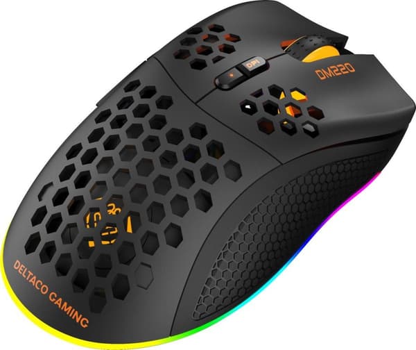 Deltaco Gaming DM220 Trådlös RGB Gaming Mus - 6400 DPI - Svart