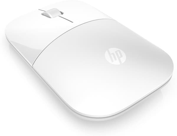 HP Z3700 - Mus - blå LED - trådlös - 2,4 GHz - trådlös mottagare (USB) - vit (V0L80AA#ABB)