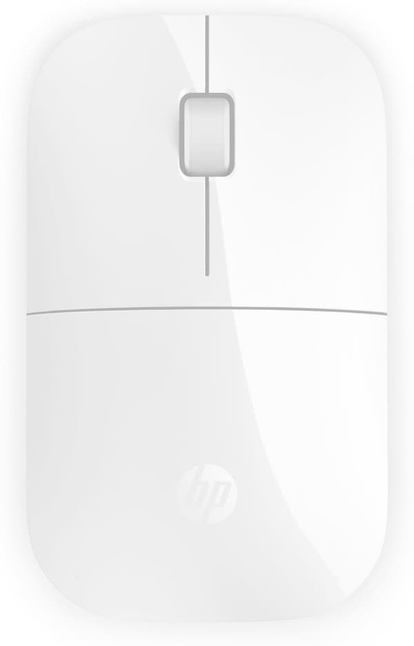 HP Z3700 - Mus - blå LED - trådlös - 2,4 GHz - trådlös mottagare (USB) - vit (V0L80AA#ABB)
