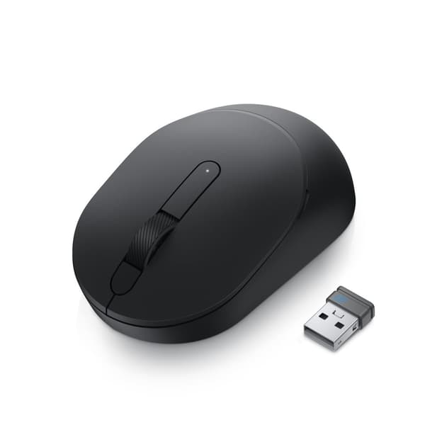 DELL trådlös mus - Bluetooth och RF - Optisk mus - vänster- och högerhänt - 1600 DPI - Svart
