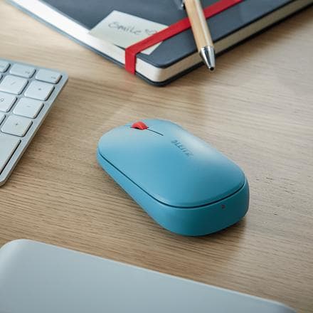 Leitz SureTrack trådlös Bluetooth-datormus - Bluetooth eller 2,4 GHz USB-A-dongelanslutning för Windows, Android och Apple - Inkluderar batteri - Varm