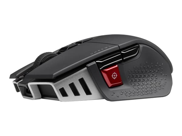 CORSAIR Gaming M65 RGB ULTRA WIRELESS - Mus - optisk - 8 knappar - trådlös, kabelansluten - Bluetooth, 2.4 GHz - trådlös USB-mottagare - svart Svart