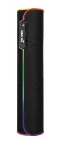 MANHATTAN XXL RGB LED gaming musemåtte, vandafvisende, 800 x 350 mm overflade, omskiftelige LED-farver og lystilstande, sort (425506)