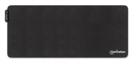 MANHATTAN XXL RGB LED pelihiirimatto, vettä hylkivä, 800 x 350 mm pinta, vaihdettavat LED-värit ja valotilat, musta (425506)