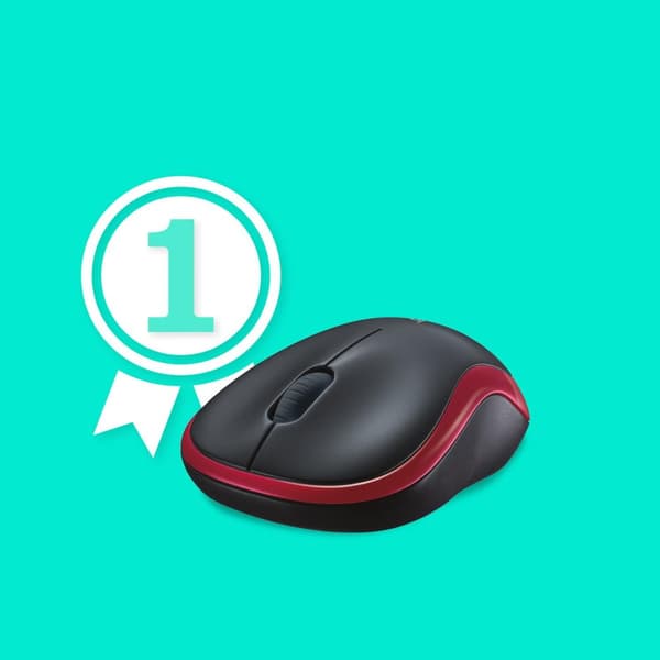 Logitech Wireless Mouse M185 - Mus - trådlös - USB - trådlös mottagare (USB) - röd (910-002240)