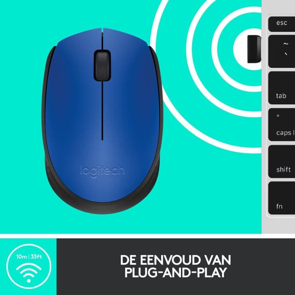 Logitech M171 - Trådlös mus - Blå