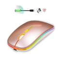 Miniatyrbillede 1 af 2: Optisk Trådlös Mini Uppladdningsbar RGB Mus -Roseguld