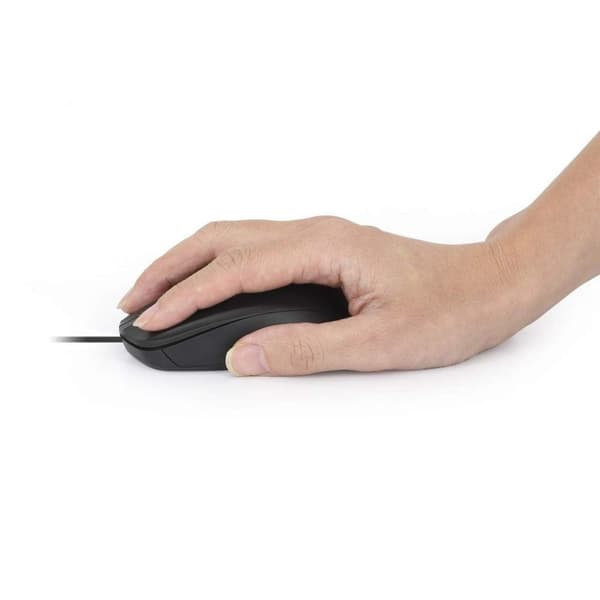 MANHATTAN Comfort II USB-A optisk mus, tre knappar + rullhjul, 1000 dpi, Ambidextrous, 1,2 m kabel, svart (190190)