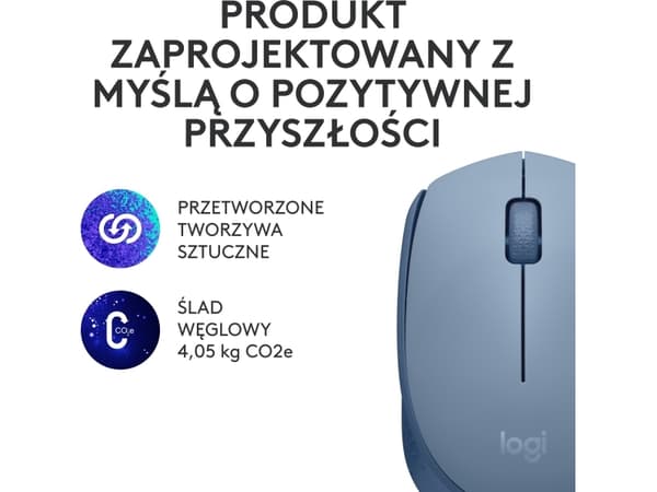 Logitech M171 - Mus - høyre- og venstrehendt - trådløs - 2,4 GHz - trådløs mottaker (USB) - BlueGrey