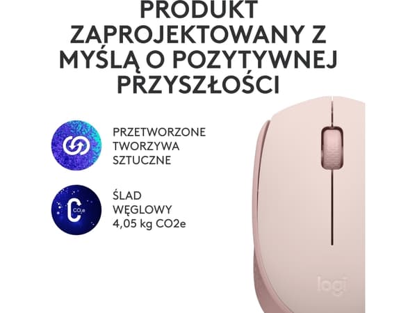 Logitech M171 - Mus - høyre- og venstrehendt - trådløs - 2,4 GHz - trådløs mottaker (USB) - Rose