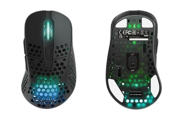 Xtrfy M4 RGB - Mus - ergonomisk - optisk - trådlös - 2.4 GHz - trådlös USB-mottagare - svart