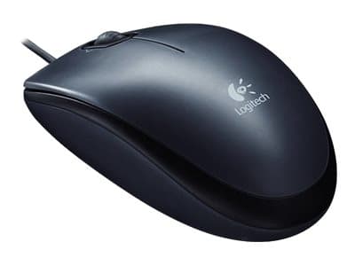 Logitech M100 - Mus - høyre- og venstrehåndet - optisk - 3 knapper - kablet - USB - svart