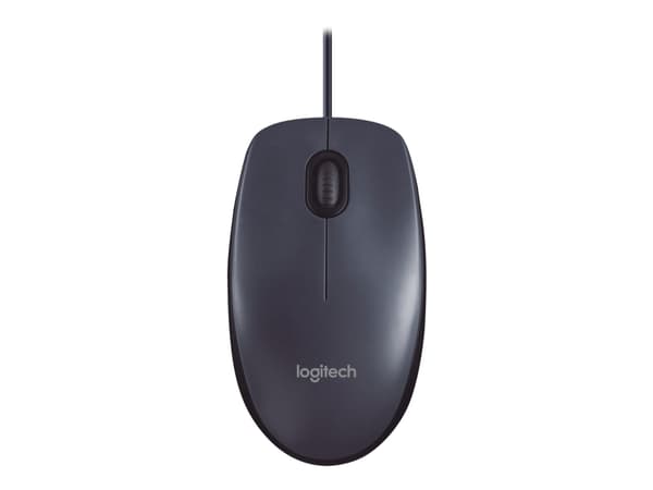Logitech M100 - Mus - høyre- og venstrehåndet - optisk - 3 knapper - kablet - USB - svart