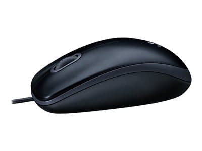 Logitech M100 - Mus - høyre- og venstrehåndet - optisk - 3 knapper - kablet - USB - svart Grå