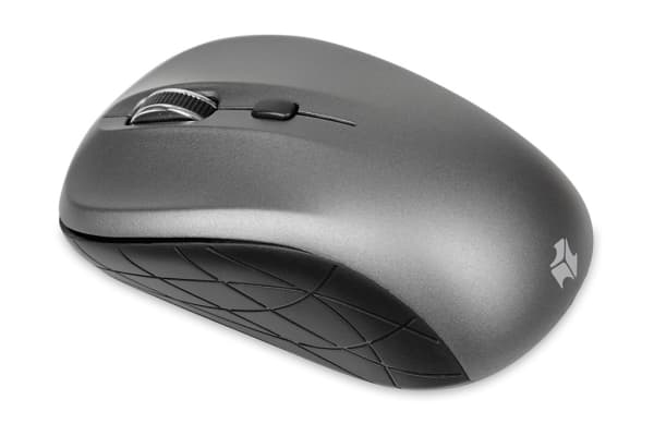 iBOX Rosella Pro - Mus - høyre- og venstrehåndet - optisk - 3 knapper - trådløs - 2.4 GHz - USB trådløs mottaker - grå - hengeboks