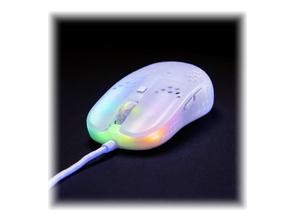 Xtrfy MZ1 - Mus - optisk - kabelansluten - USB - vit skena