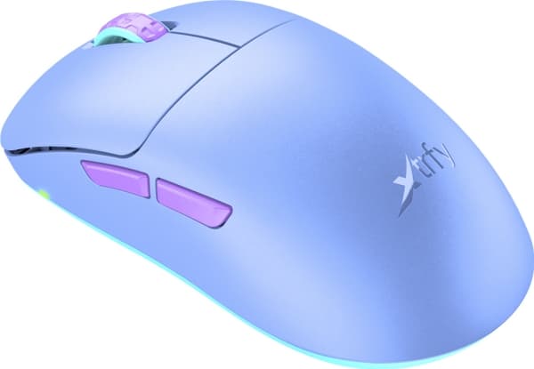Xtrfy M8 - Mus - optisk - 5 knappar - trådlös - 2.4 GHz - trådlös USB-mottagare - frosty purple