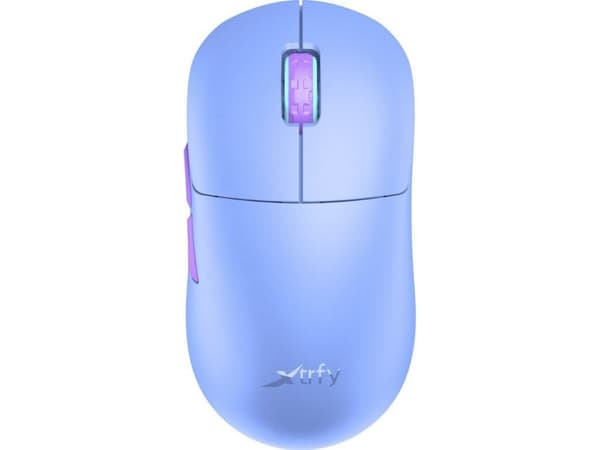 Xtrfy M8 - Mus - optisk - 5 knappar - trådlös - 2.4 GHz - trådlös USB-mottagare - frosty purple