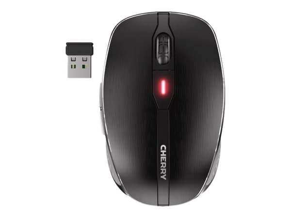 CHERRY MW 8C ADVANCED - Mus - ergonomisk - optisk - 6 knappar - trådlös - 2.4 GHz, Bluetooth 4.0 - trådlös USB-mottagare - svart