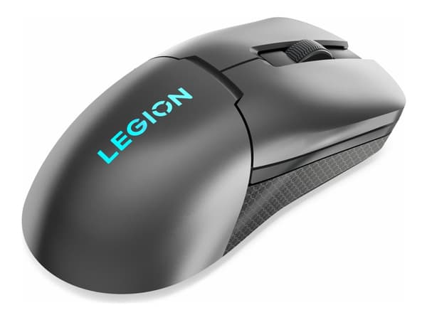 Lenovo Legion M600s - Mus - Qi - høyre- og venstrehåndet - optisk - 6 knapper - trådløs, kablet - 2.4 GHz, USB-C, Bluetooth 5.0 - steingrå - løsvekt Grå
