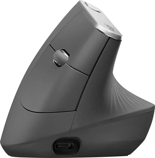 Logitech MX Vertical Advanced Ergonimisk mus RF Trådløs+Bluetooth Optisk 4000 DPI Højre hånd Grafit