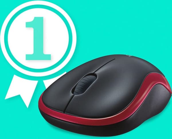 Logitech langaton hiiri M185 musta, Punainen